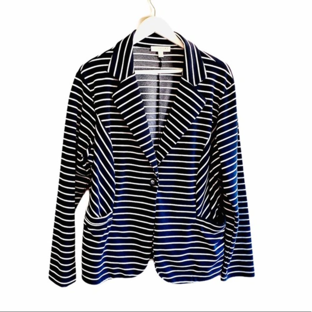 Kenar Knit Blazer Navy / White Stripe 2X